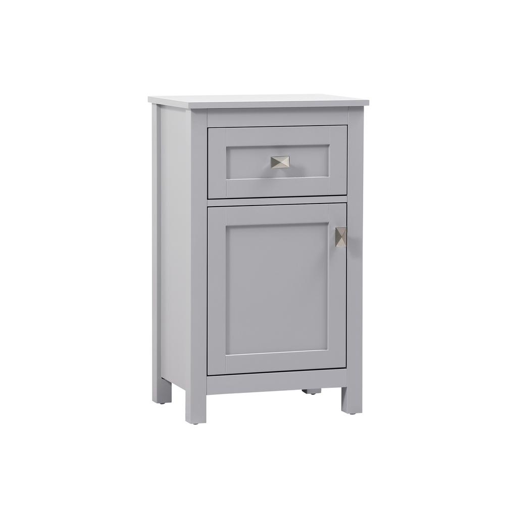18 Inch Wide Bathroom Storage Freedstanding Cabinet In Grey. Picture 13