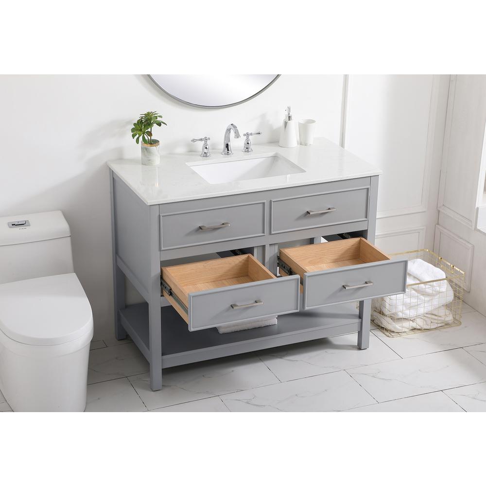 42 inch Single bathroom vanity in gray. Picture 3