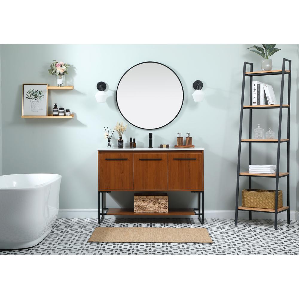 48 inch Single bathroom vanity in teak. Picture 4