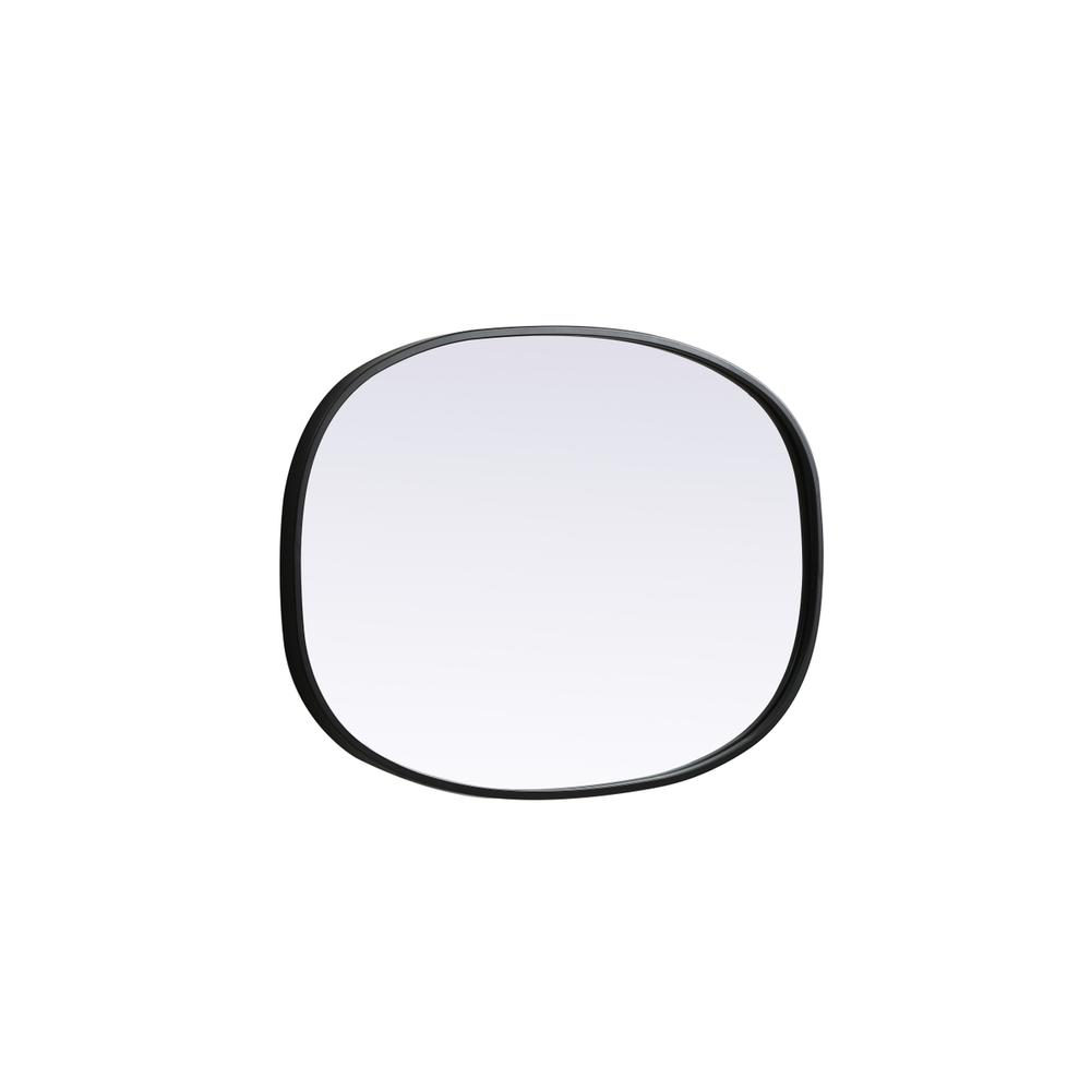 Metal Frame Oval Mirror 20x30 Inch in Black. Picture 9