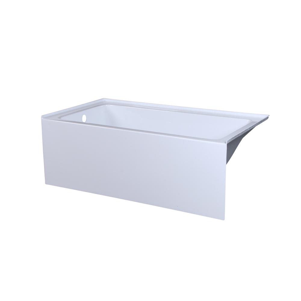 Alcove soaking bathtub 32x60 inch left drain in glossy white. Picture 7