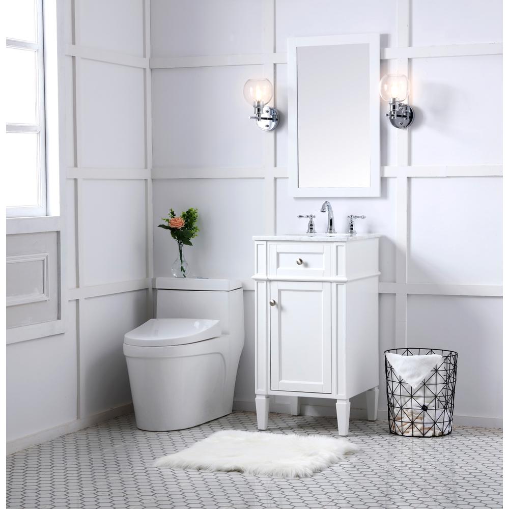 18 in. Single Bathroom Vanity set in white. Picture 8
