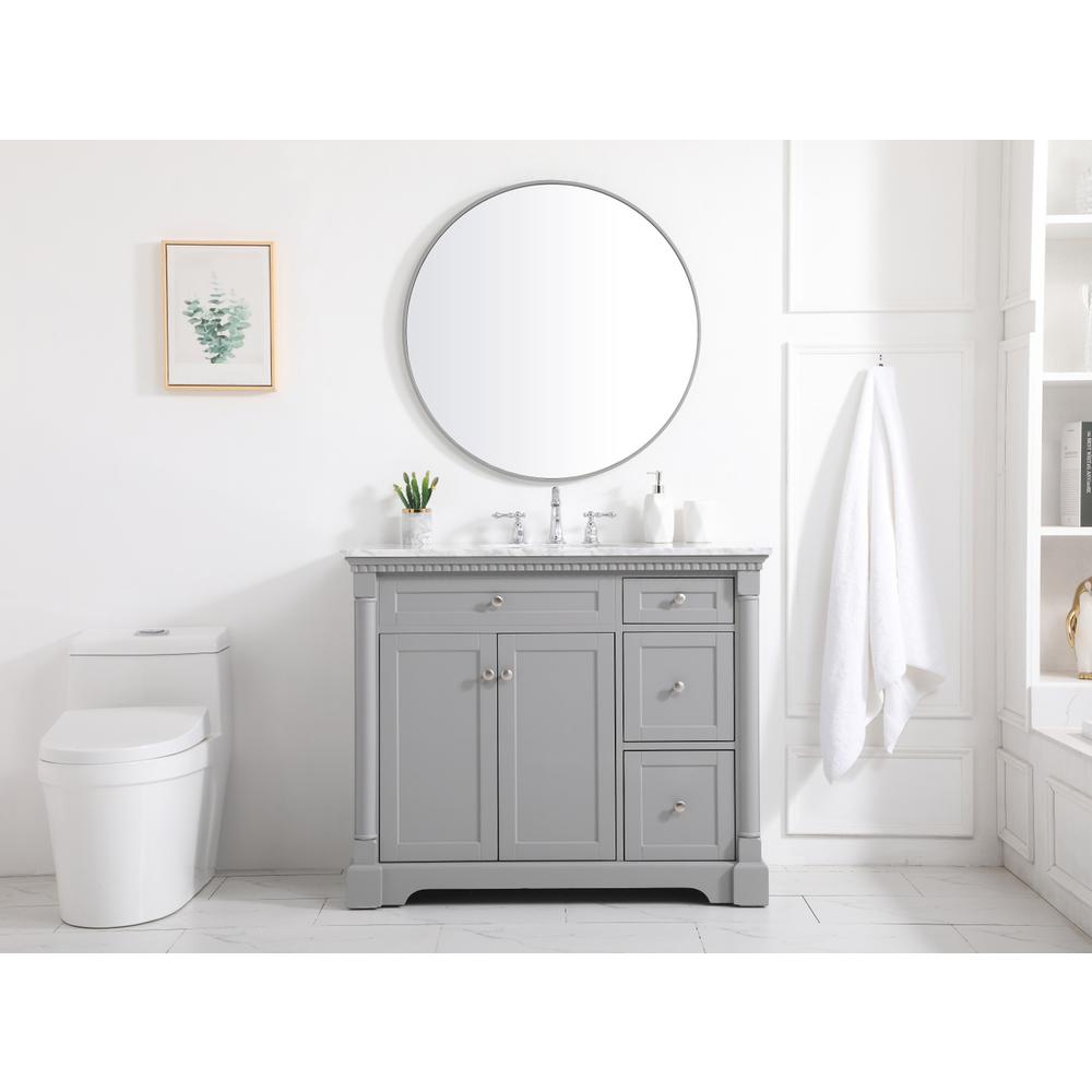 42 inch Single bathroom vanity in  Grey. Picture 4