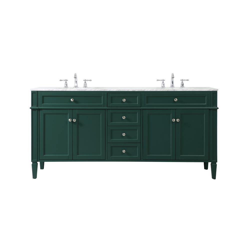 72 inch double bathroom vanity in green. Picture 1