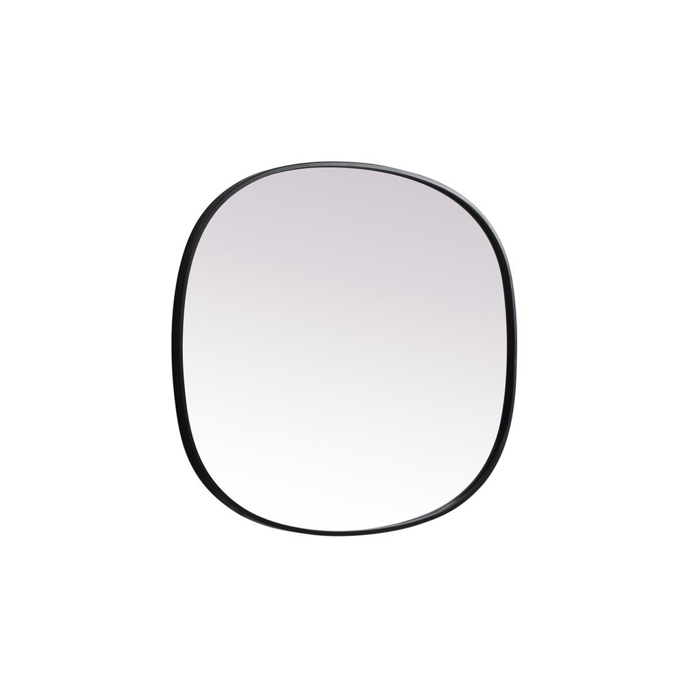 Metal Frame Oval Mirror 30x36 Inch in Black. Picture 9
