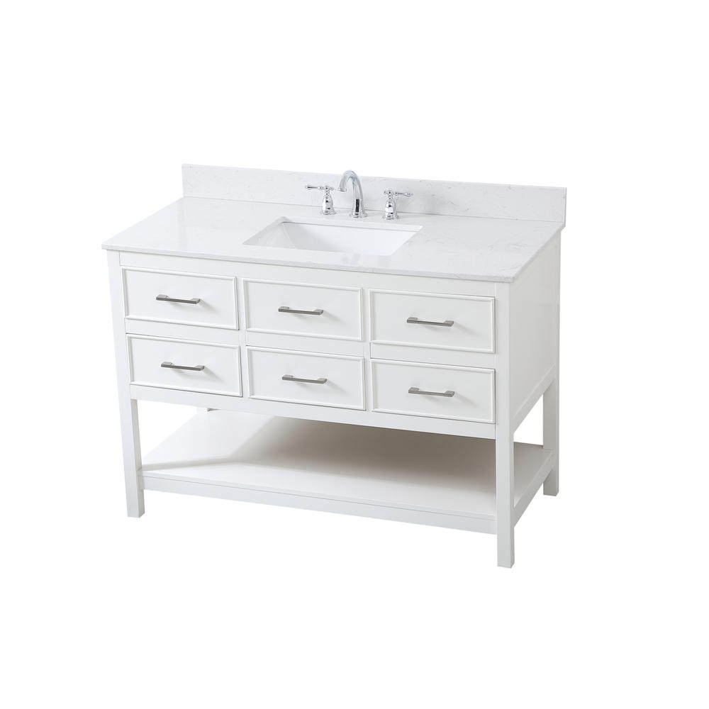48 inch Single bathroom vanity in white with backsplash. Picture 8