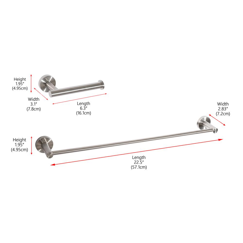 Alma 2-Piece Bathroom Hardware Set in Brushed Nickel. Picture 10
