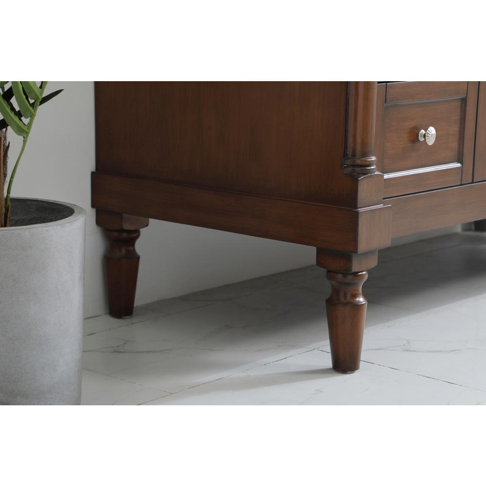 48 inch Single Bathroom vanity in Walnut with ivory white engineered marble. Picture 5