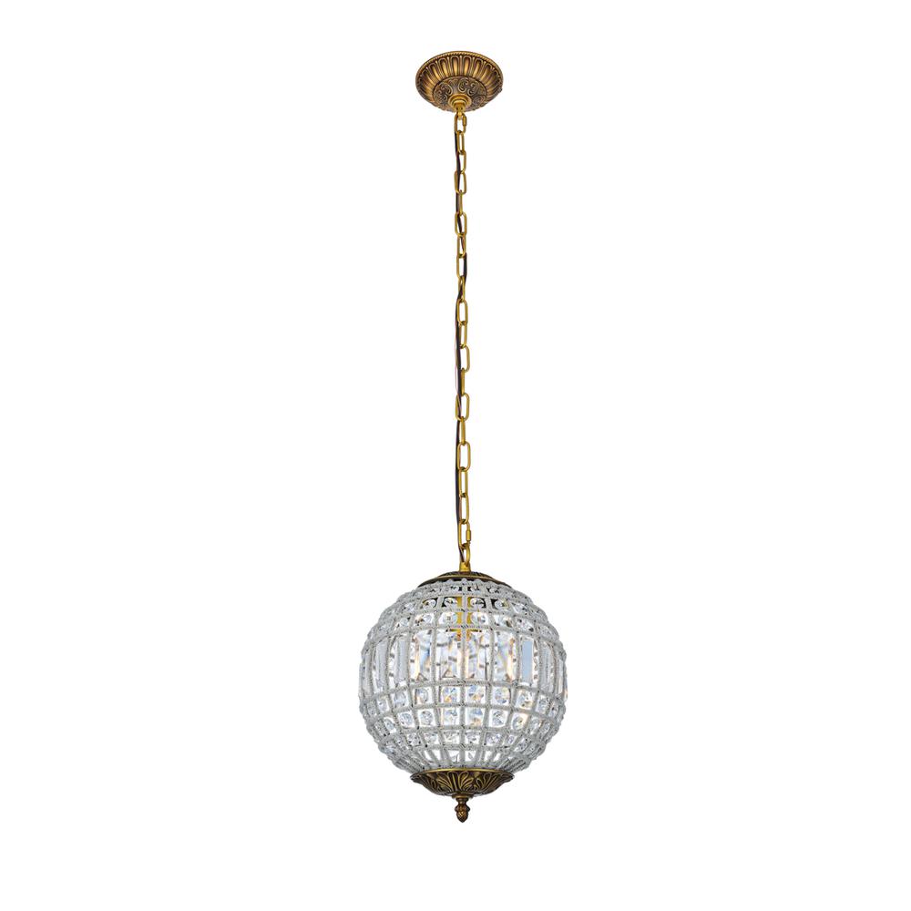 Olivia 1 light French Gold Pendant Clear Royal Cut Crystal. Picture 6