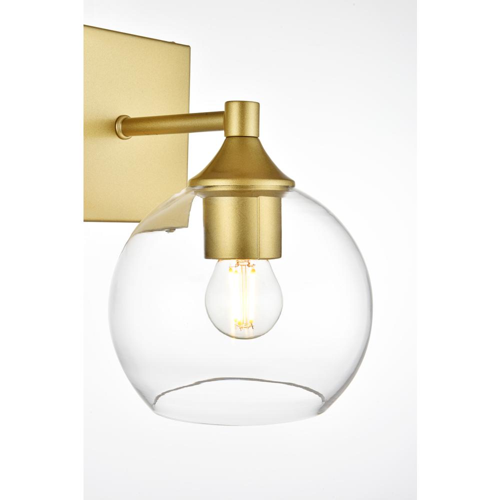 Foster 1 light Brass and Clear Bath Sconce. Picture 4
