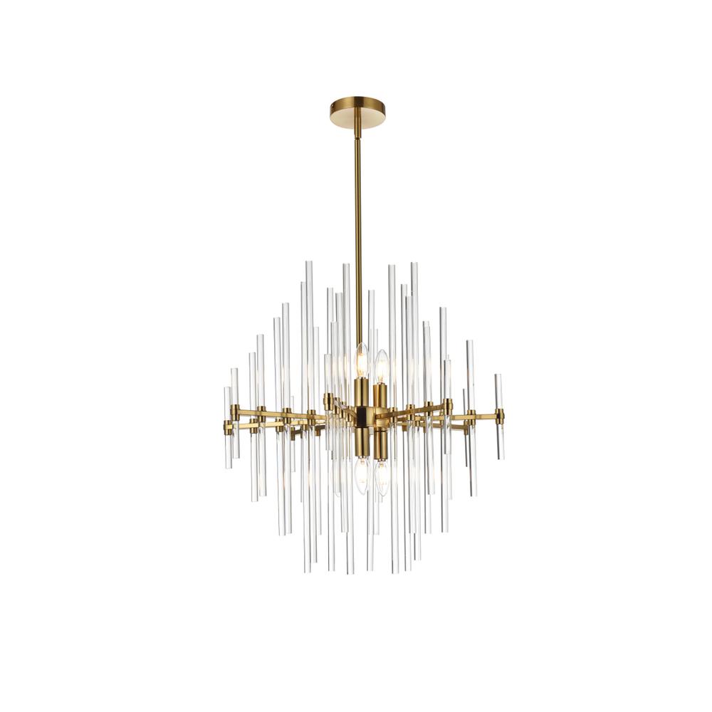 Sienna 23 inch crystal rod pendant in gold. Picture 1