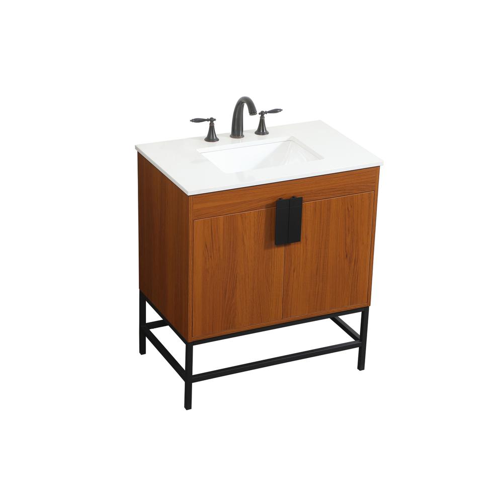 30 inch Single bathroom vanity in teak. Picture 8