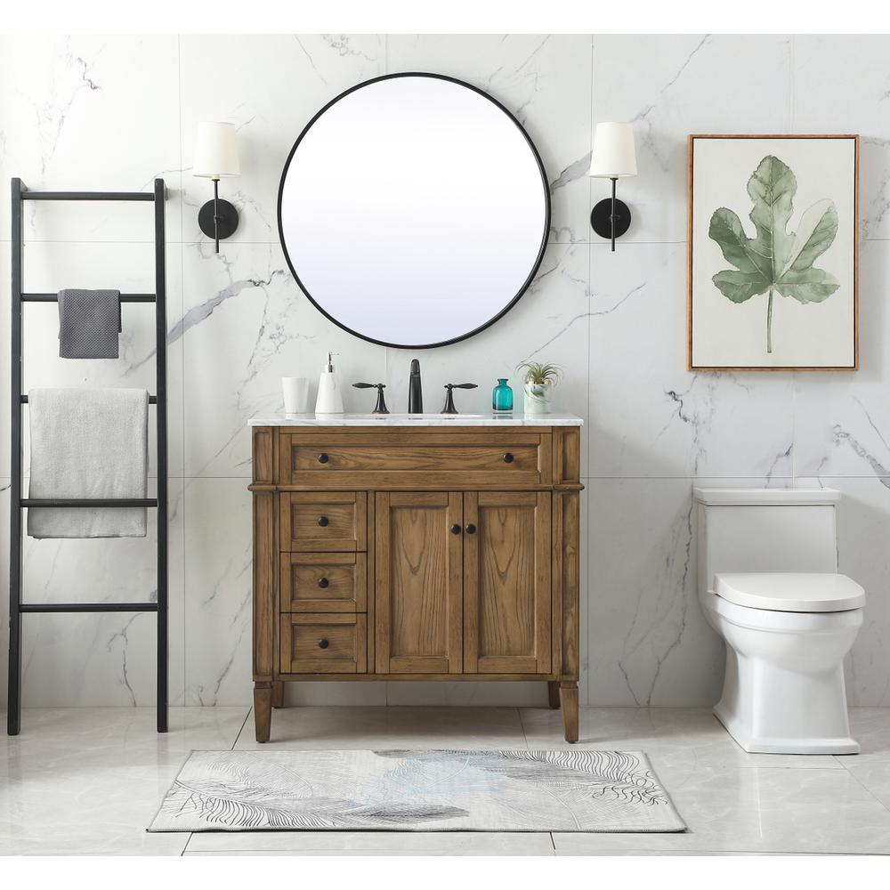 36 inch Single bathroom vanity in driftwood. Picture 4
