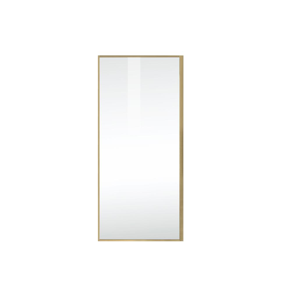 Fixed framed shower door 35 x 76 Brushed Gold. Picture 7