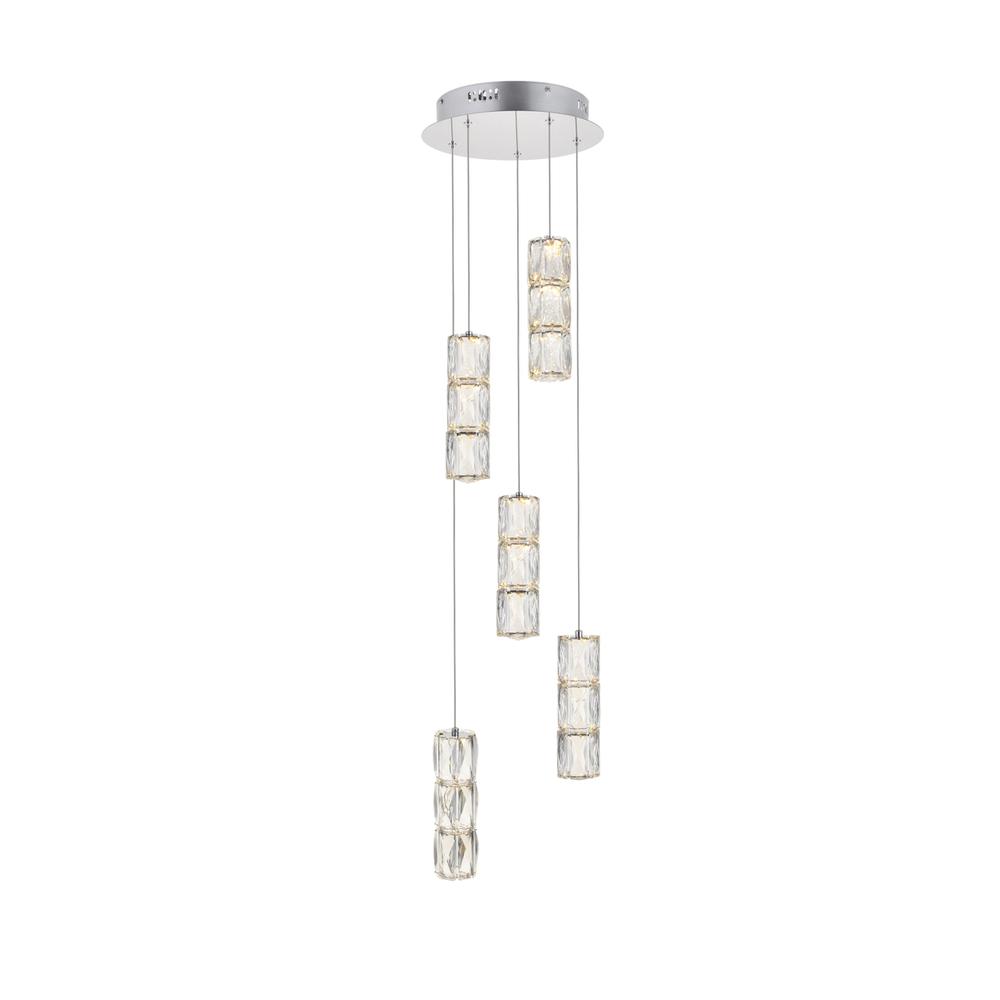 Polaris LED light Chrome Pendant Clear Crystal. Picture 2