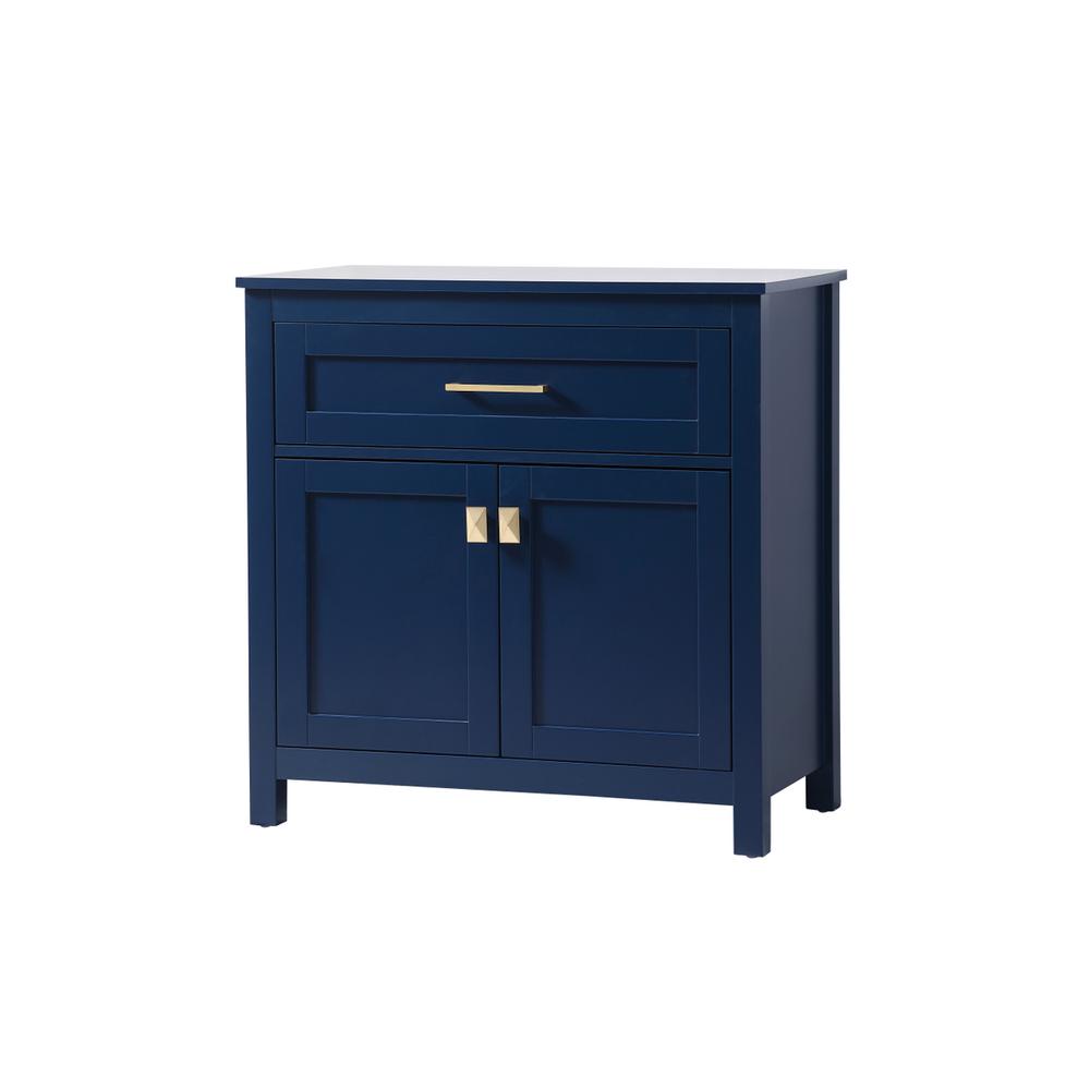 30 Inch Wide Bathroom Storage Freestanding Cabinet In Blue. Picture 2