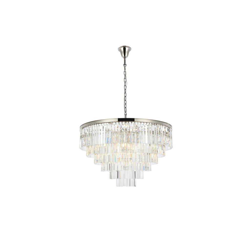 Sydney 33 light polished nickel Chandelier Clear Royal Cut Crystal. Picture 1