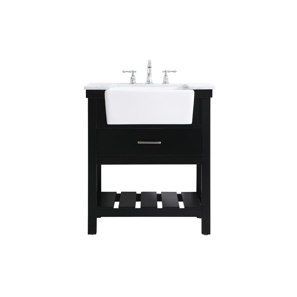 30 inch Single bathroom vanity in black. Picture 1