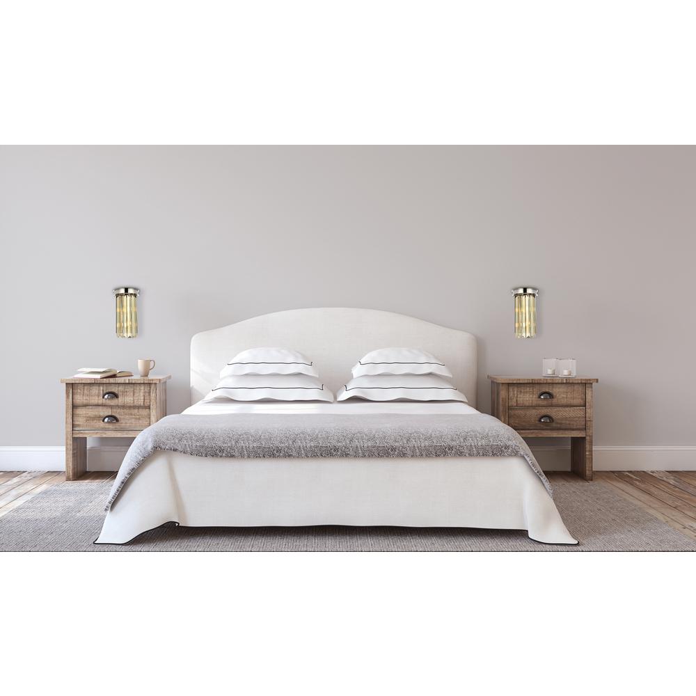 Sydney 2 light polished nickel Wall Sconce Golden Teak (Smoky) Royal Cut Crystal. Picture 6