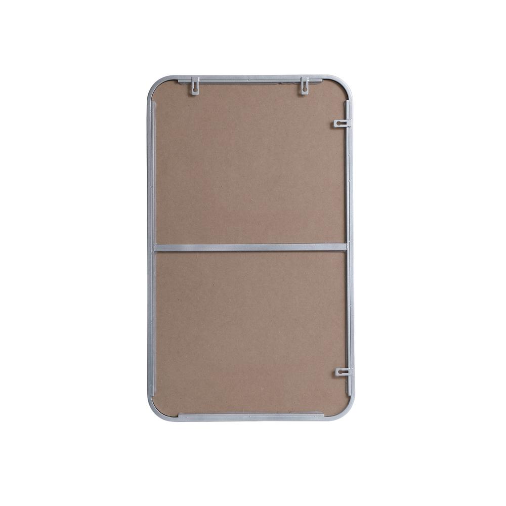 Soft corner metal rectangular mirror 18x30 inch in Silver. Picture 8