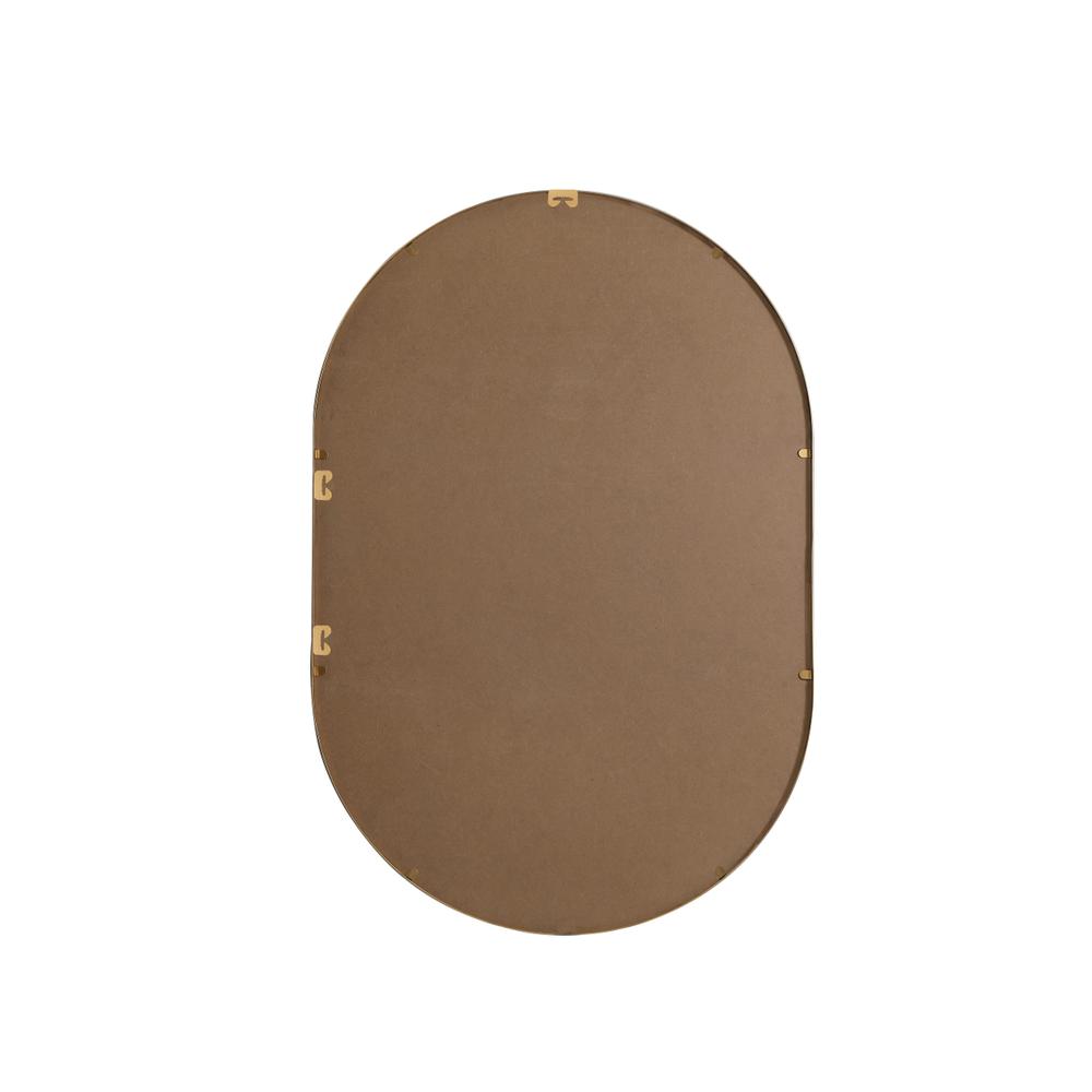 Metal Frame Oval Mirror 27x40 Inch in Brass. Picture 10