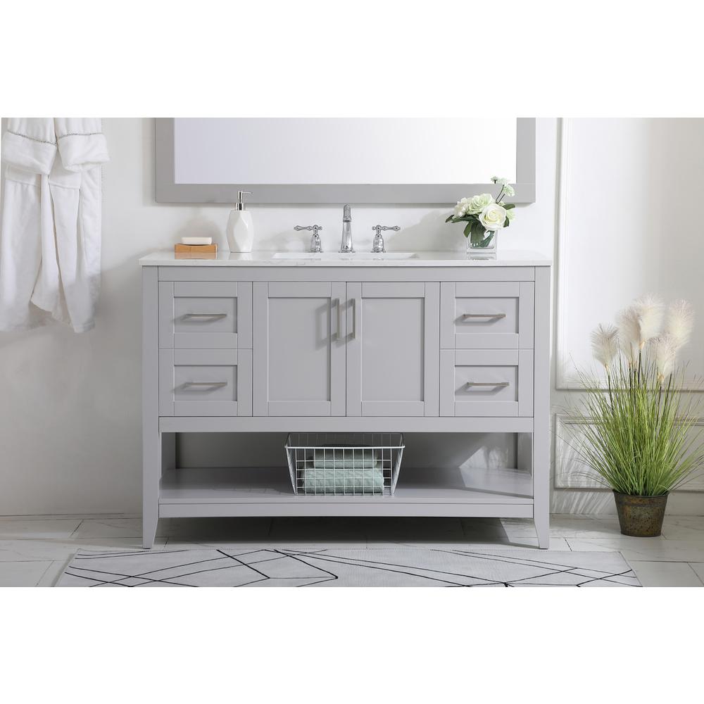 48 inch Single Bathroom Vanity in Grey. Picture 14