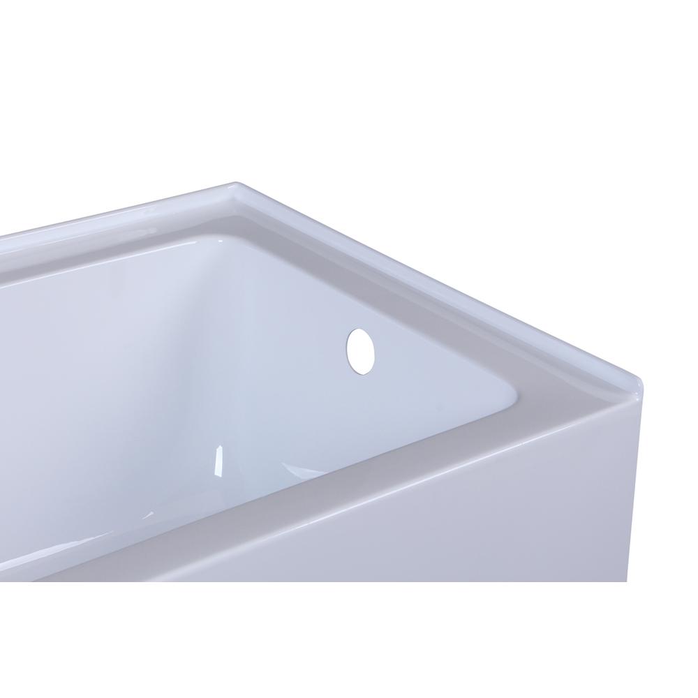Alcove soaking bathtub 32x60 inch right drain in glossy white. Picture 10