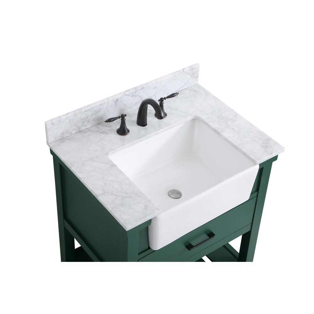 30 inch Single bathroom vanity in green with backsplash. Picture 10