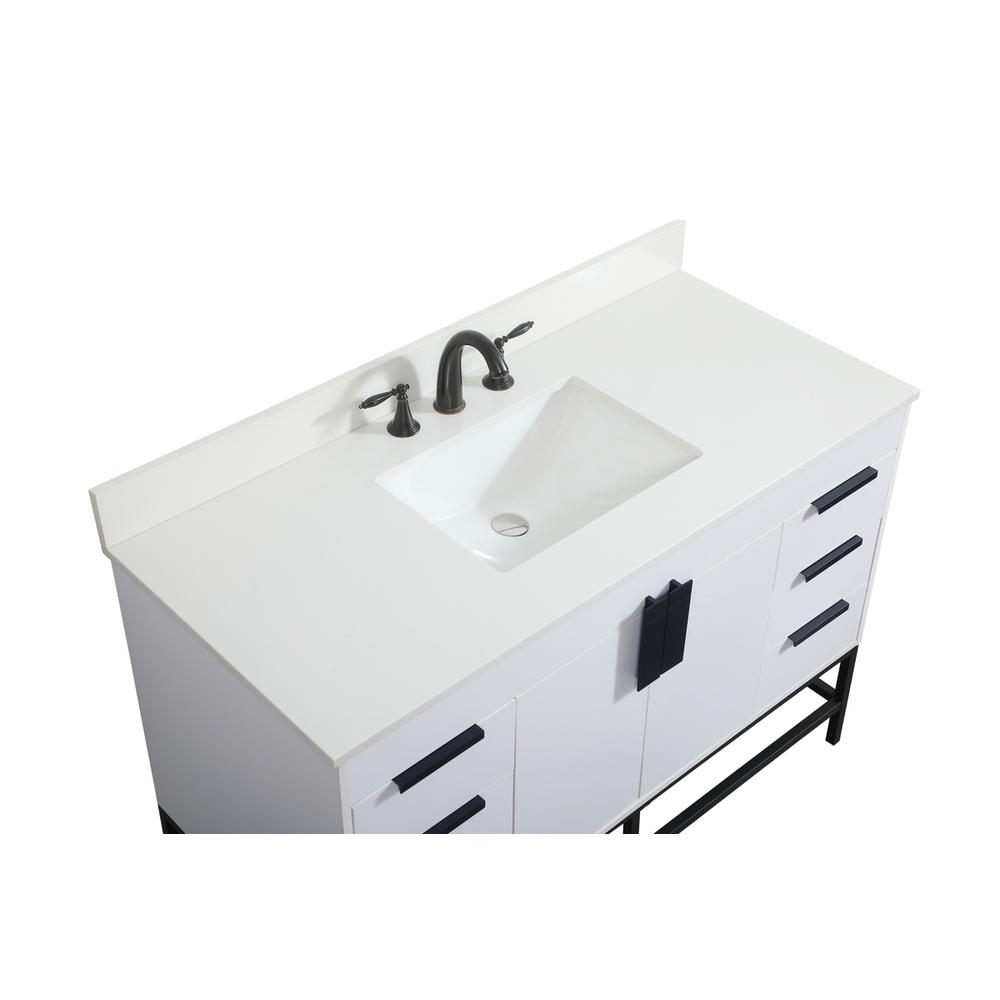 48 inch Single bathroom vanity in white with backsplash. Picture 10