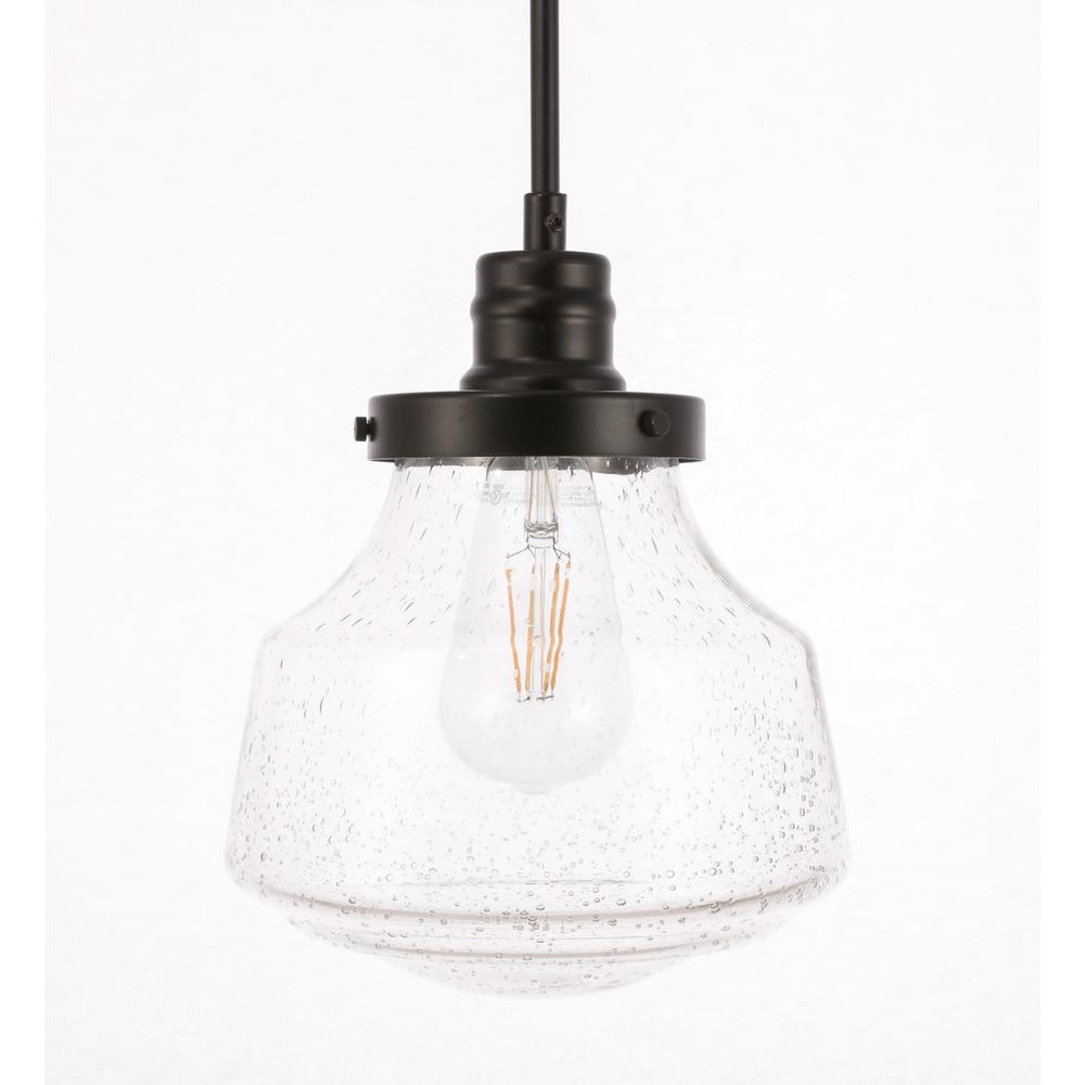 Lyle 1 light Black and Clear seeded glass pendant. Picture 7