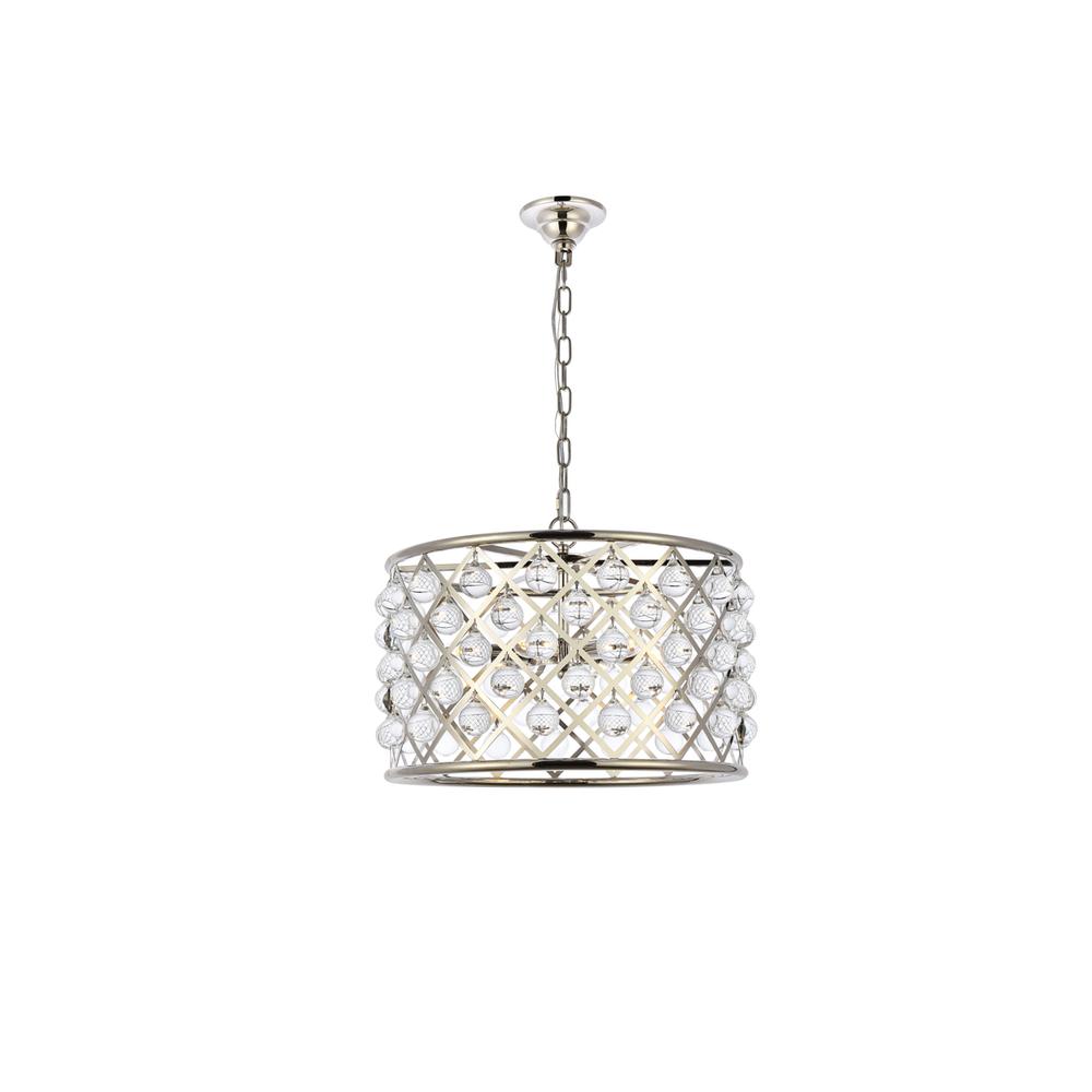 Madison 6 light polished nickel Pendant Clear Royal Cut Crystal. Picture 1