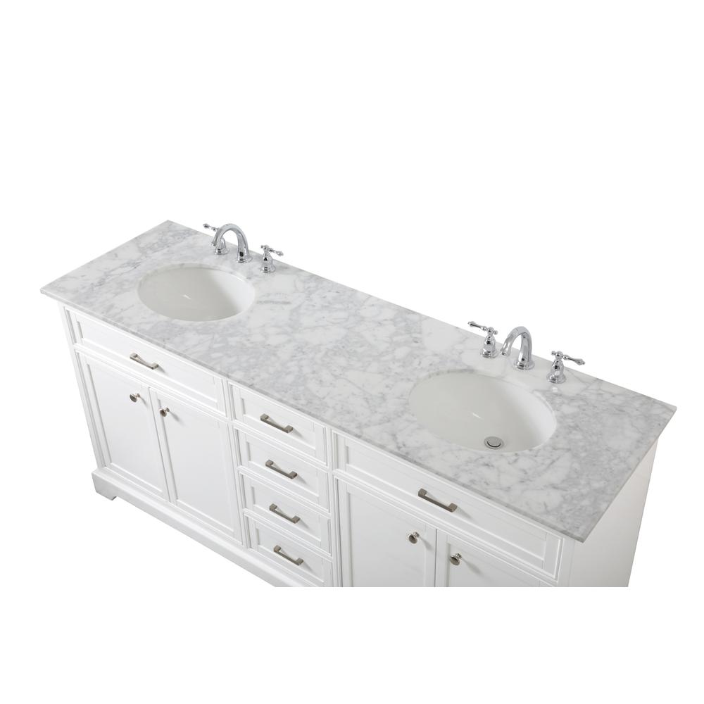 72 inch double bathroom vanity in white. Picture 8