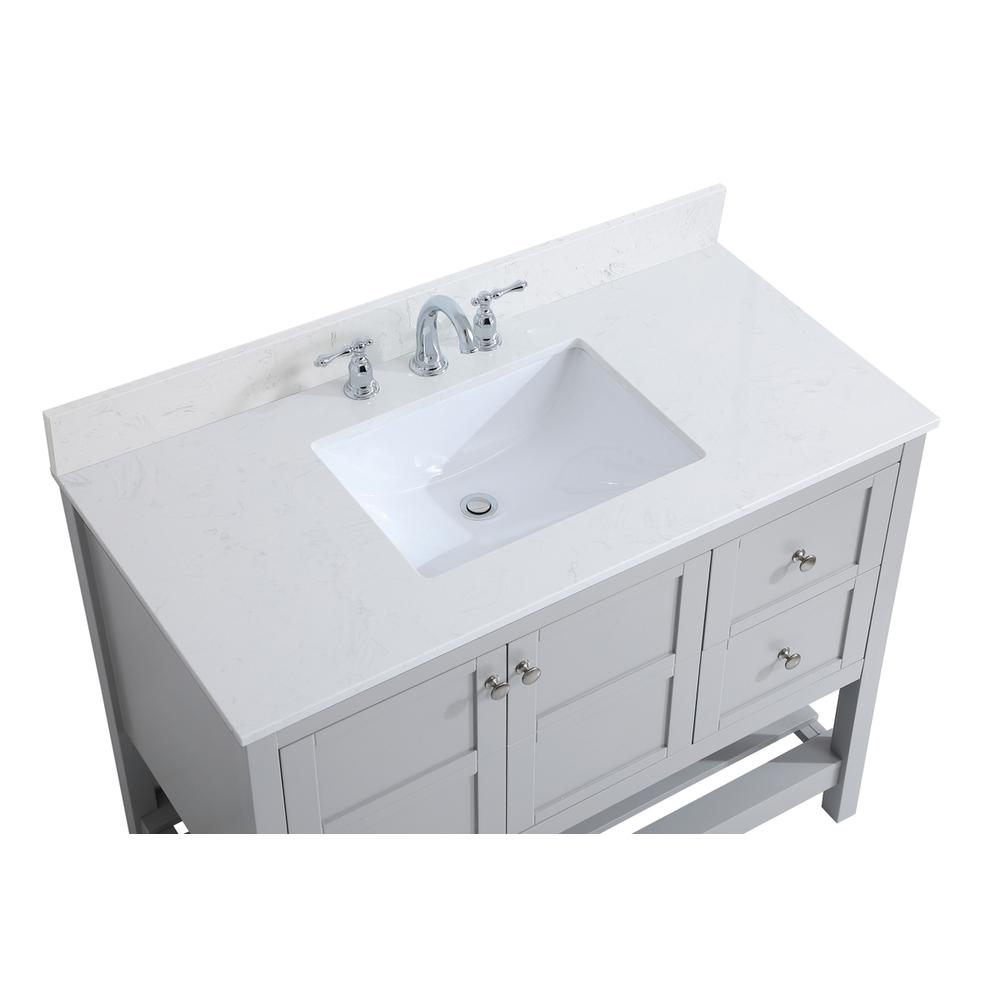 42 inch Single Bathroom Vanity in Gray with Backsplash. Picture 10