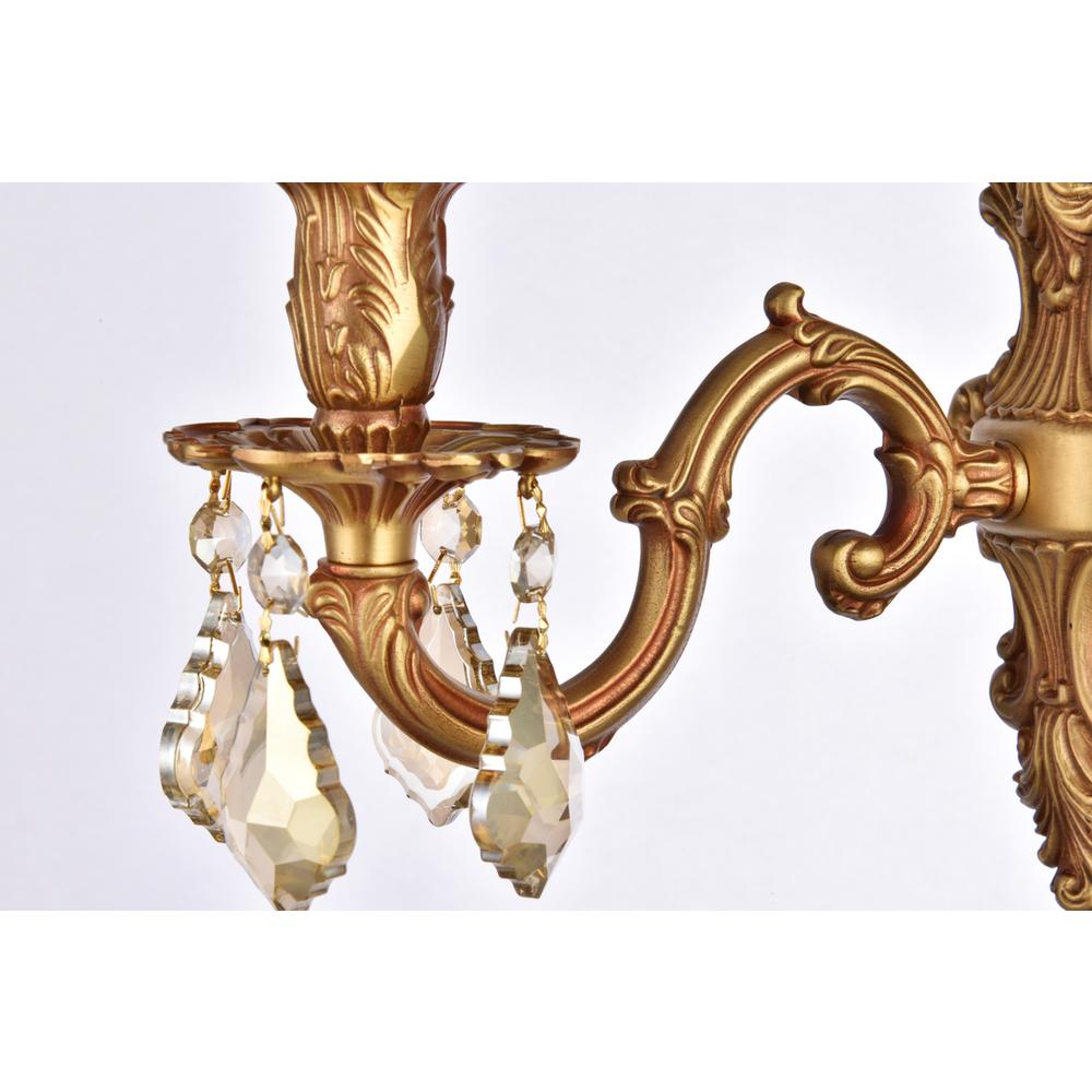 Monarch 1 light French Gold Wall Sconce Golden Teak (Smoky) Royal Cut Crystal. Picture 3
