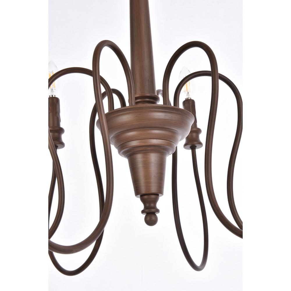 Flynx 6 lights pendant in weathered oak. Picture 3