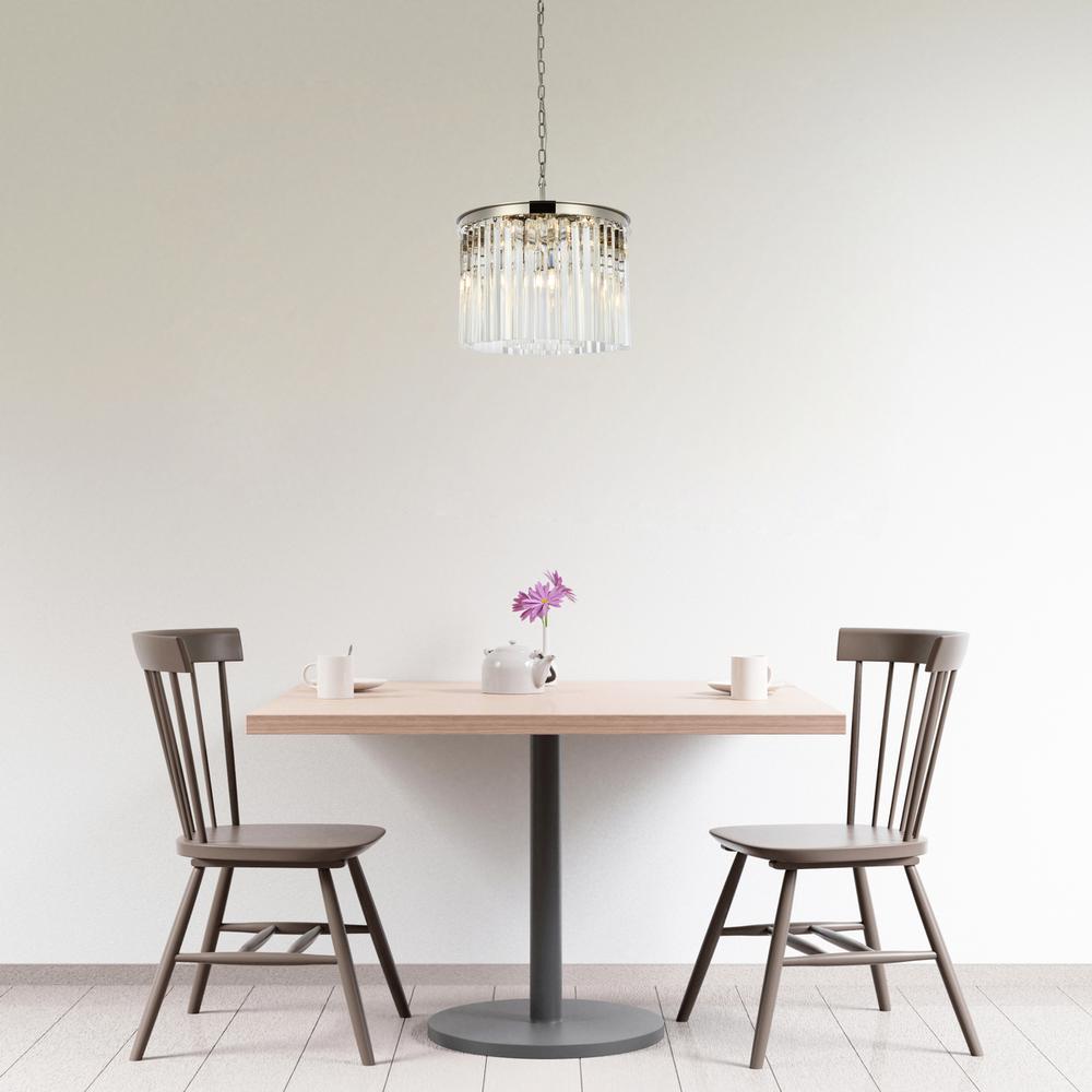 Sydney 6 light polished nickel Pendant Clear Royal Cut Crystal. Picture 7