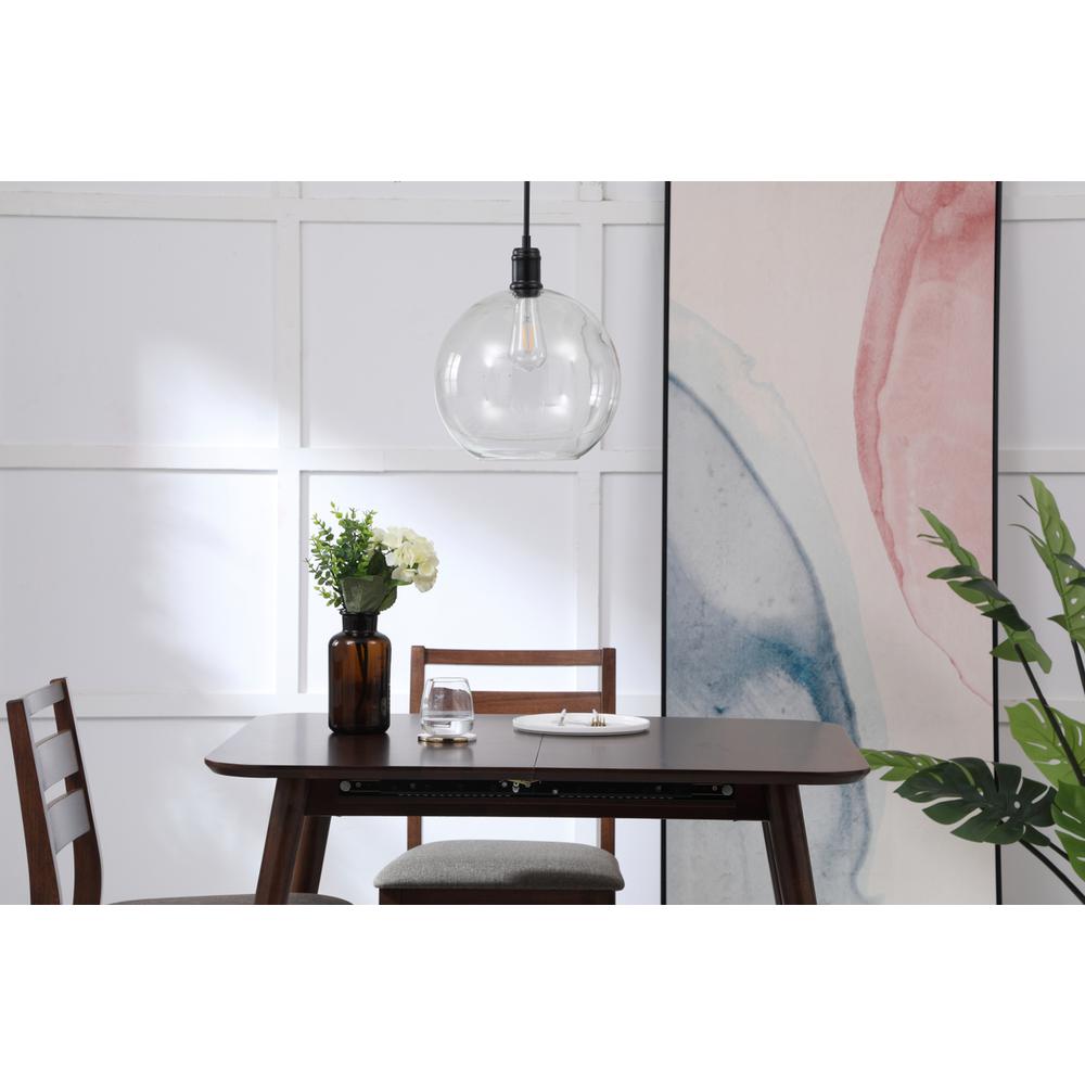 Emett 1 light Black and Clear glass pendant. Picture 10