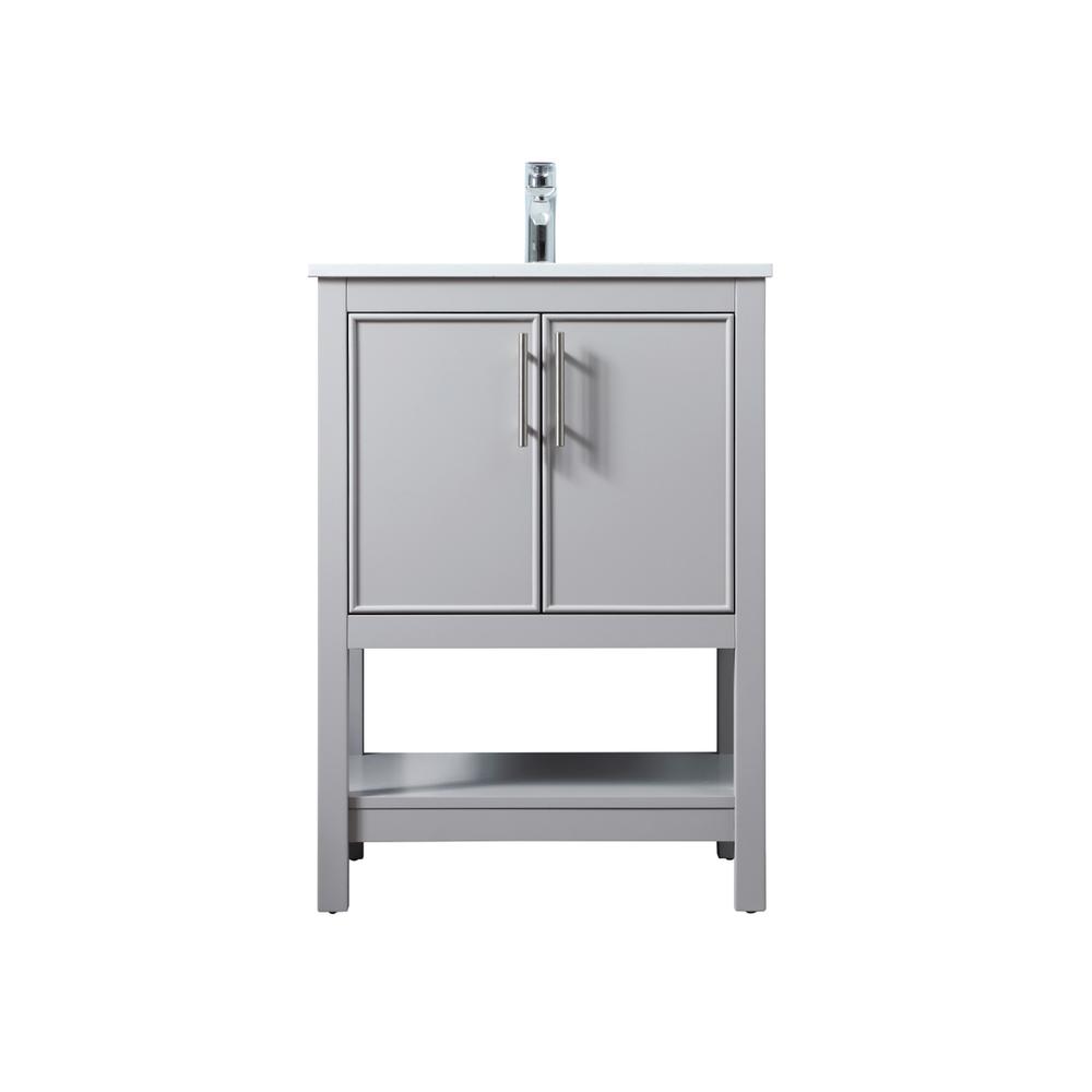 24 Inch SIngle Bathroom Vanity In Grey. Picture 1