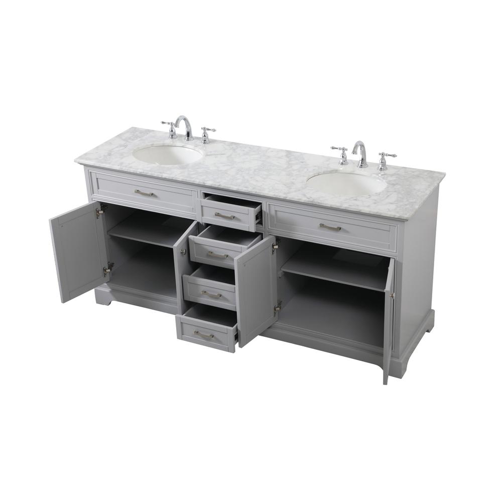 72 inch double bathroom vanity in grey. Picture 9