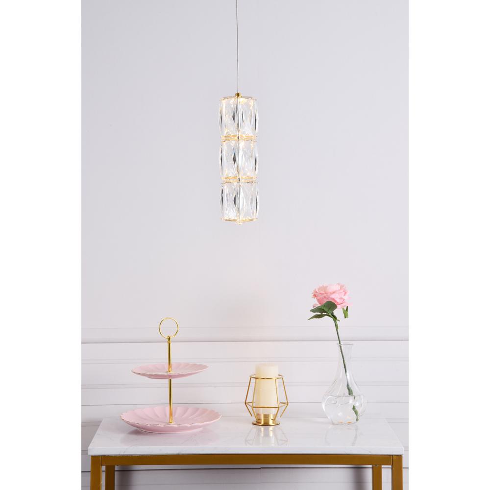 Polaris LED light gold Pendant Clear Royal Cut Crystal. Picture 8