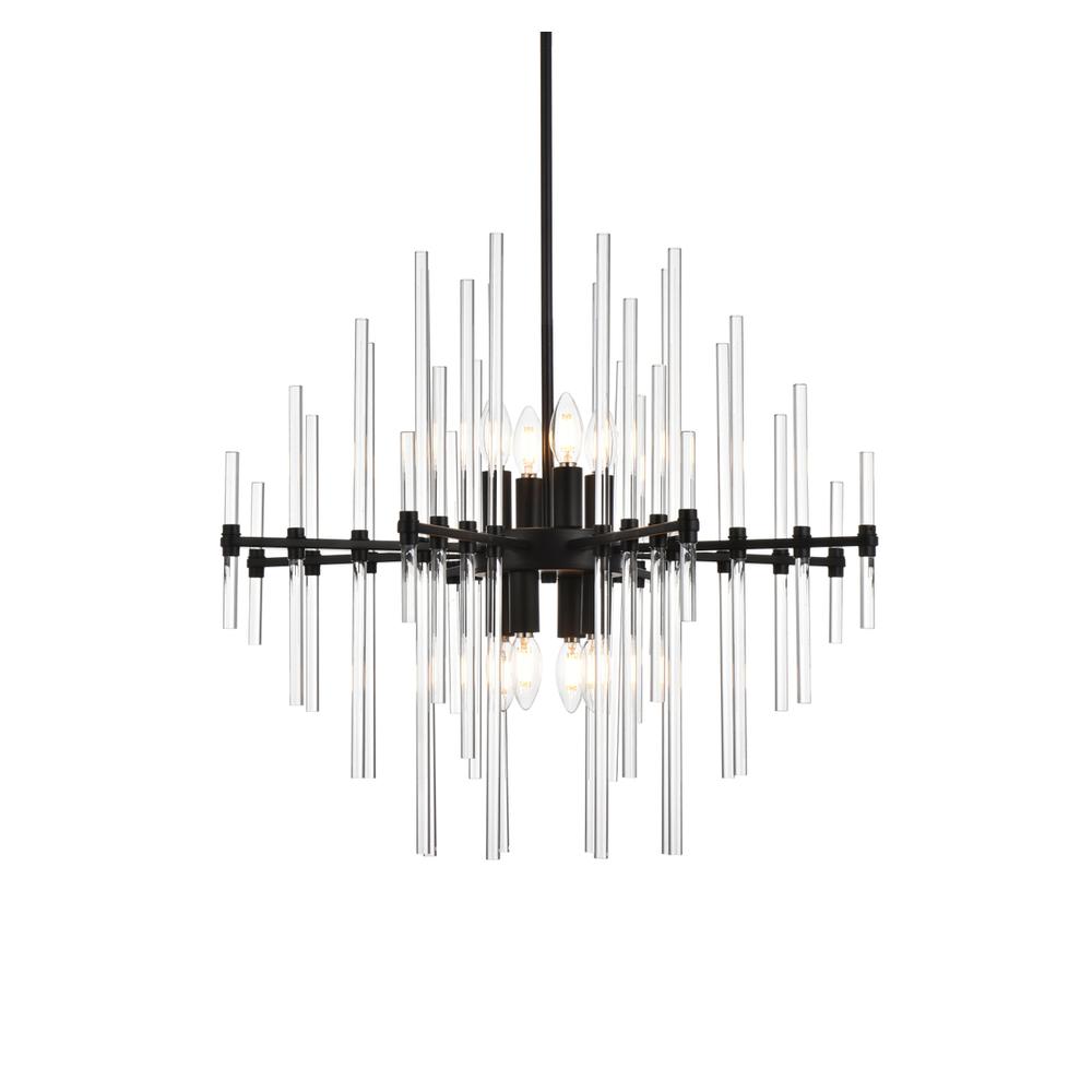 Sienna 27 inch crystal rod pendant in black. Picture 2
