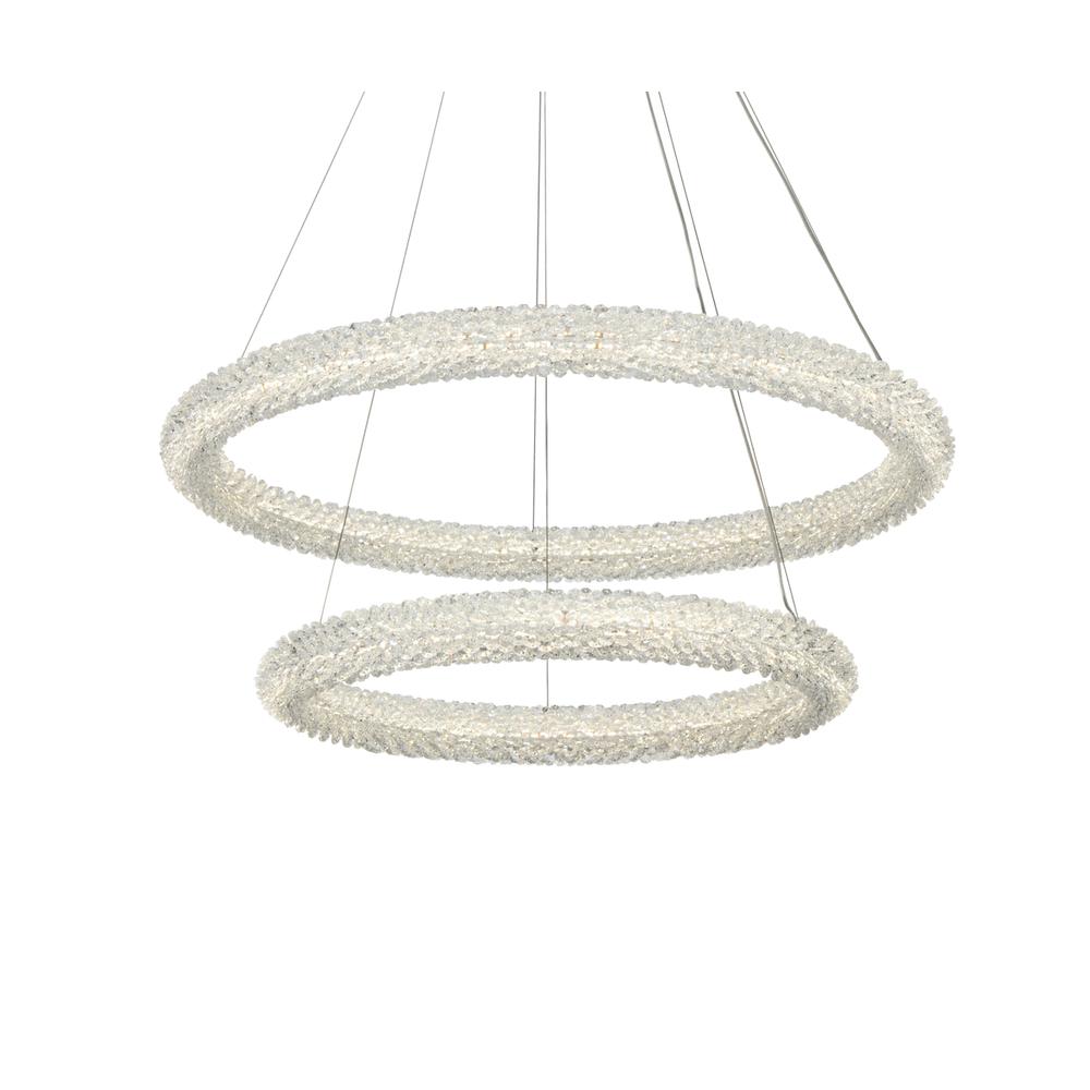 Bowen 32 inch Adjustable LED Chandelier in Chrome. Picture 4
