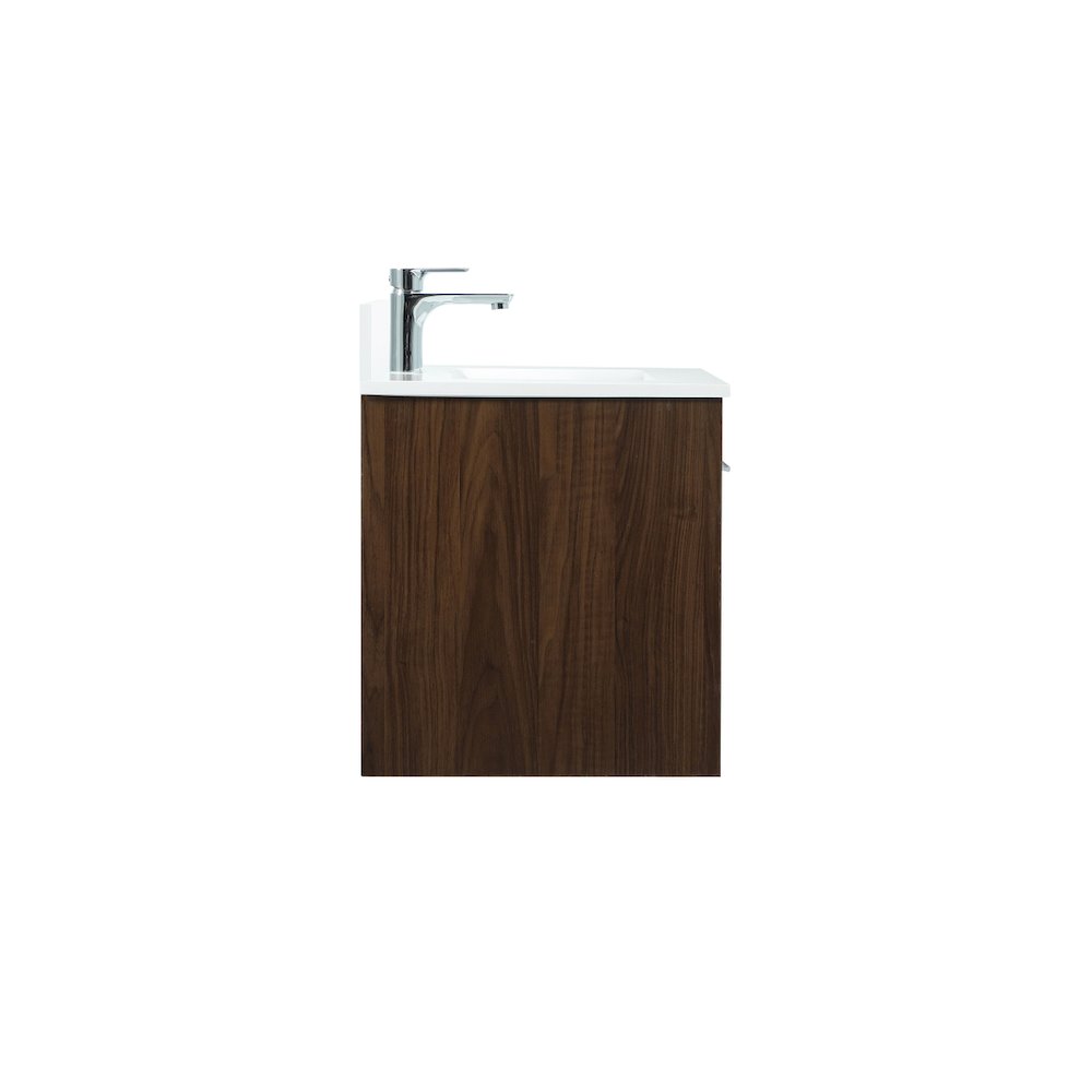 24 Inch Single Bathroom Vanity In Walnut With Backsplash. Picture 15