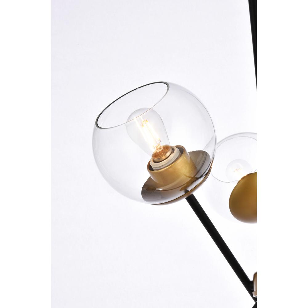 Axl 24 inch pendant in black and brass with clear shade. Picture 4