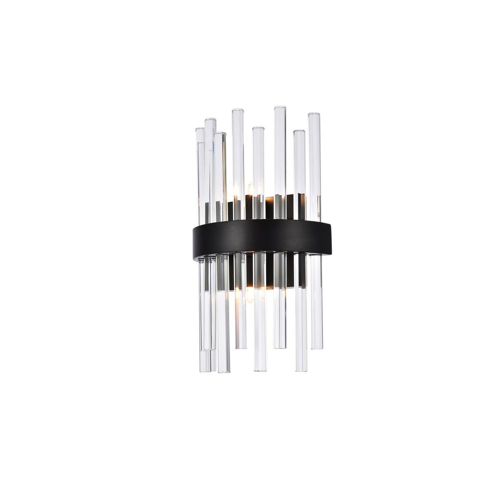 Dallas 8 inch crystal bath sconce in black. Picture 2