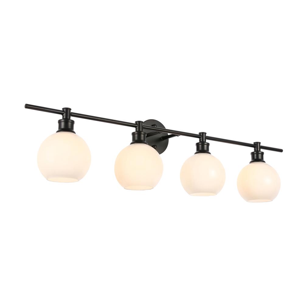 Collier 4 light Black and Frosted white glass Wall sconce. Picture 13