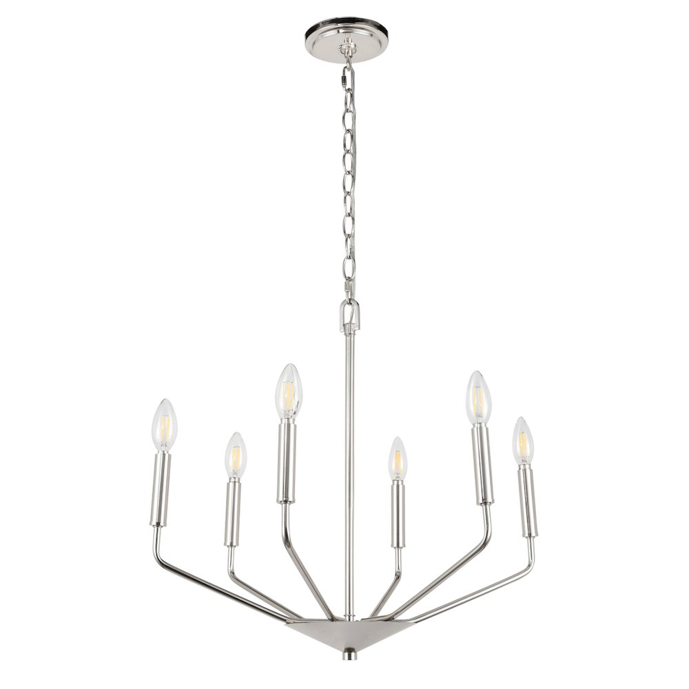 Enzo 6 Light Chrome Pendant. Picture 3