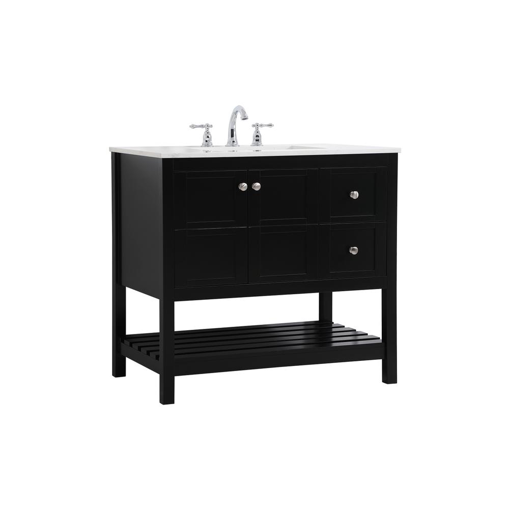 36 inch Single Bathroom Vanity in Black. Picture 6
