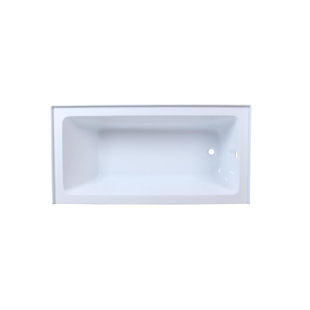 Alcove soaking bathtub 30x60 inch right drain in glossy white. Picture 9