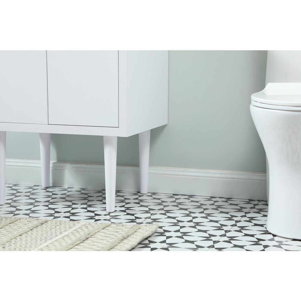 24 inch Single bathroom vanity in white with backsplash. Picture 9